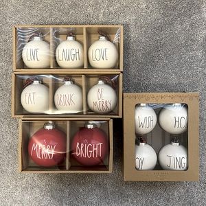 Rae Dunn Assorted Christmas Ornaments (4 Pieces)